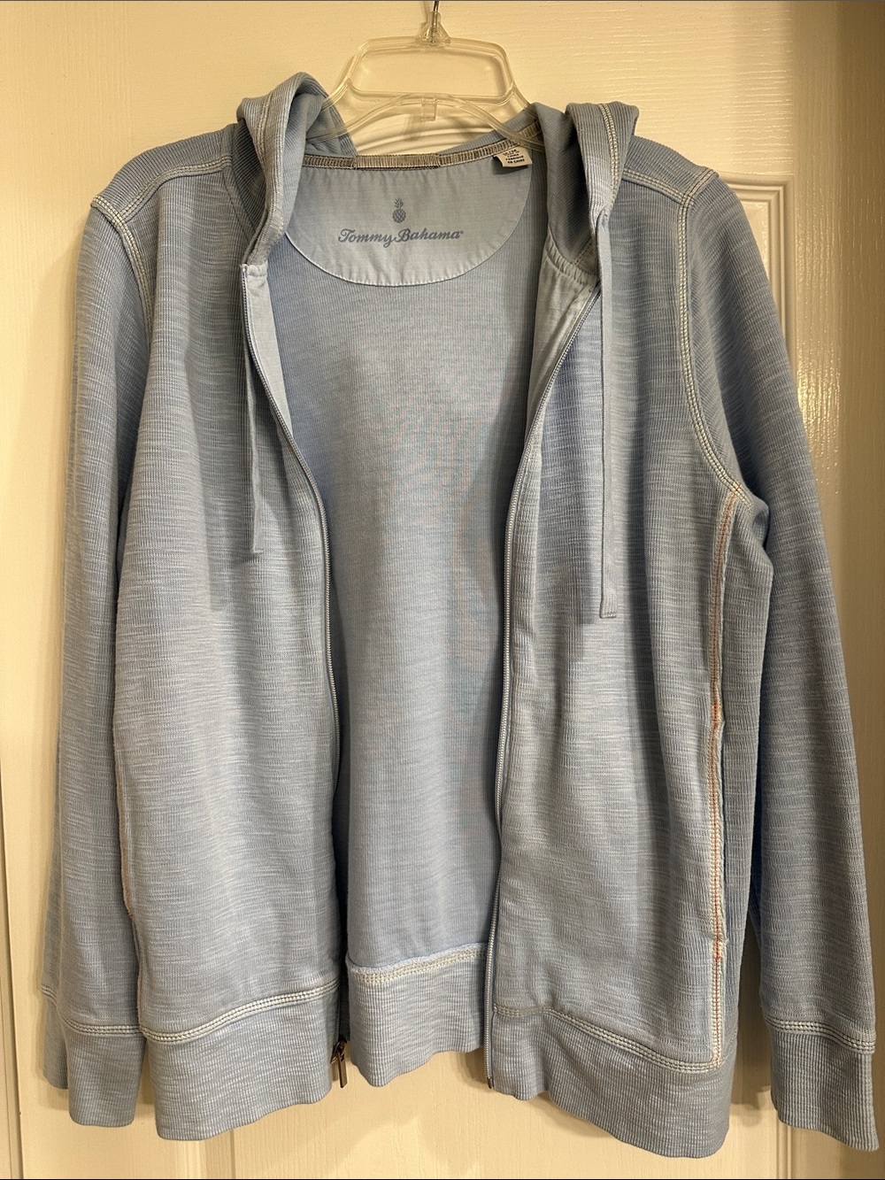 Tommy Bahama Light Blue woman’s  Zip-Up Hoodie Sweater